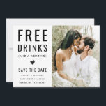 Reserve A Data Foto Preto e Branco Divertida Moderna Drinks Gráti<br><div class="desc">Foto Preto e Branco Divertida Moderna Drinks Grátis Salve a Data</div>