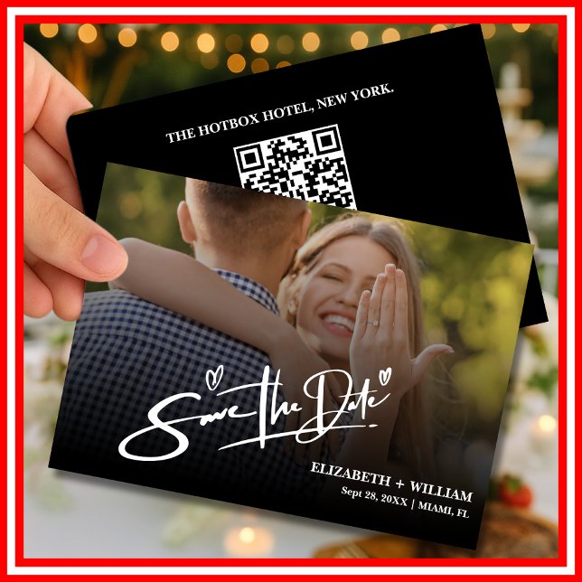Reserve A Data Foto Preto e Branco | QR Code Salve a Data (Criador carregado)