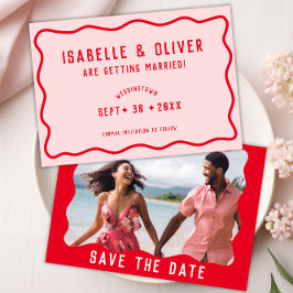 Reserve A Data Foto Retroativa Cinzenta Vermelha Cor-de-Rosa Bril