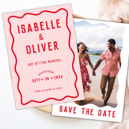 Reserve A Data Foto Retroativa Cinzenta Vermelha Cor-de-Rosa Bril