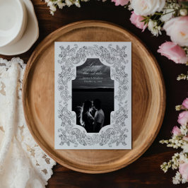 Reserve A Data Foto Romântica Gótica Preto e Branco