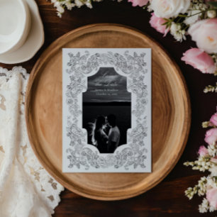 Reserve A Data Foto Romântica Gótica Preto e Branco