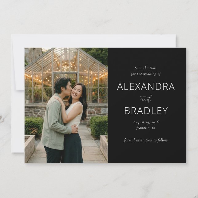 Reserve A Data Foto Romântica Verde (Frente)