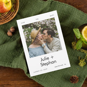 Reserve A Data Foto Romântica Vintage Texto Simples Casamento Cas