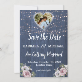 Reserve A Data Foto Rustic Floral Weding The Date Card