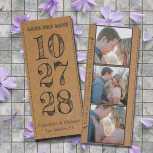 Reserve A Data Foto Rustic Trendy Three do Cartolboard Brown