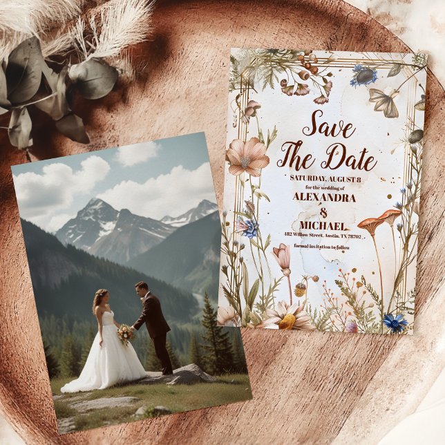 Reserve A Data Foto Rustic Watercolor Woodland Casamento (Criador carregado)