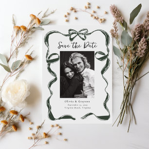 Reserve A Data Foto Sage Caprichosa Save the Date com Laço