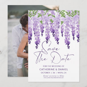 Reserve A Data Foto: Salvar A Data Casamento De Wisteria Watercol
