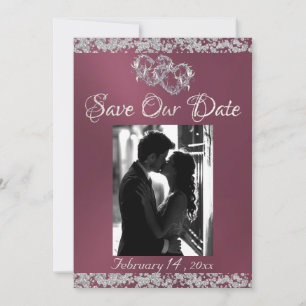 Reserve A Data Foto: Silver Hearts & Glitter - Lavanda