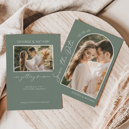 Reserve A Data Foto: Simple Elegant Sage Green Wedding
