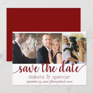 Reserve A Data Foto Simples 3 - Casamento Vermelho Clássico Crims