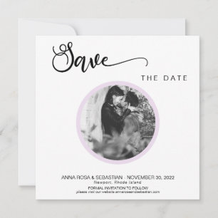 Reserve A Data *~* FOTO Simples Casamento Violet Boho Salvar Data