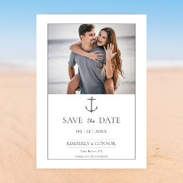 Reserve A Data Foto Simples de Âncora Náutica para Save the Date