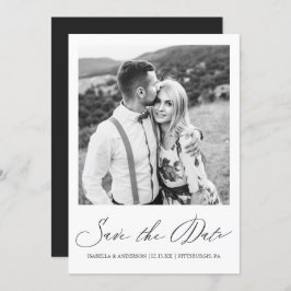 Reserve A Data Foto Simples de Caligrafia Branca Preta