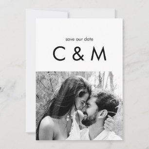 Reserve A Data Foto simples de Casal contemporâneo B/W Salve noss