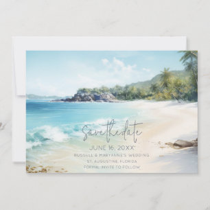 Reserve A Data Foto simples de casamento de praia Salvar a data