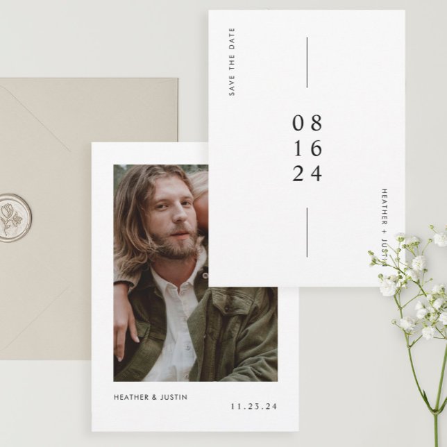 Reserve A Data Foto simples de casamento moderno Salvar a data (Criador carregado)