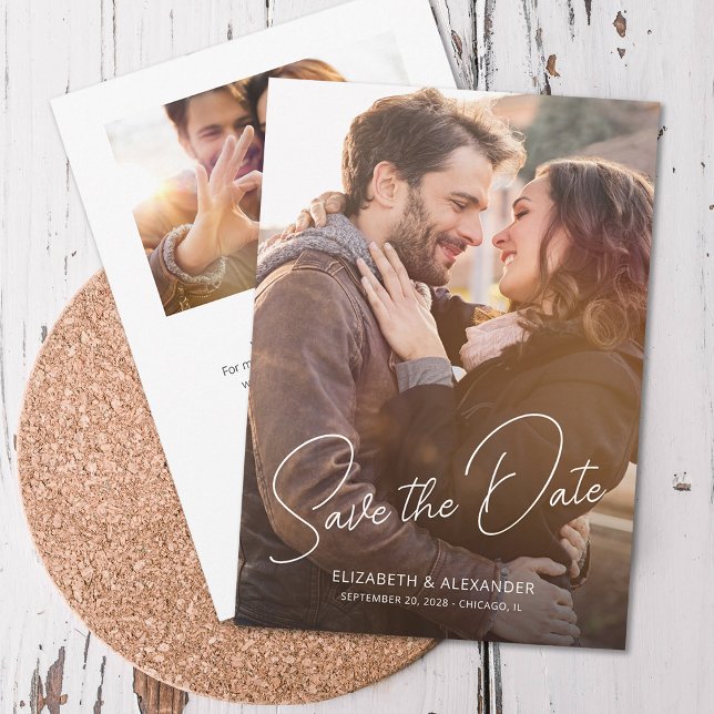 Reserve A Data Foto Simples de Script Elegante Moderno (Criador carregado)