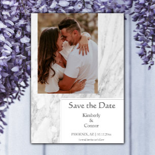 Reserve A Data Foto Simples Marmorizada Branca