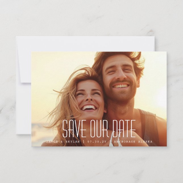 Reserve A Data Foto Simples Moderna Dash (Frente)
