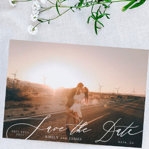 Reserve A Data Foto Simples Moderna Preta e Branca O Casamento