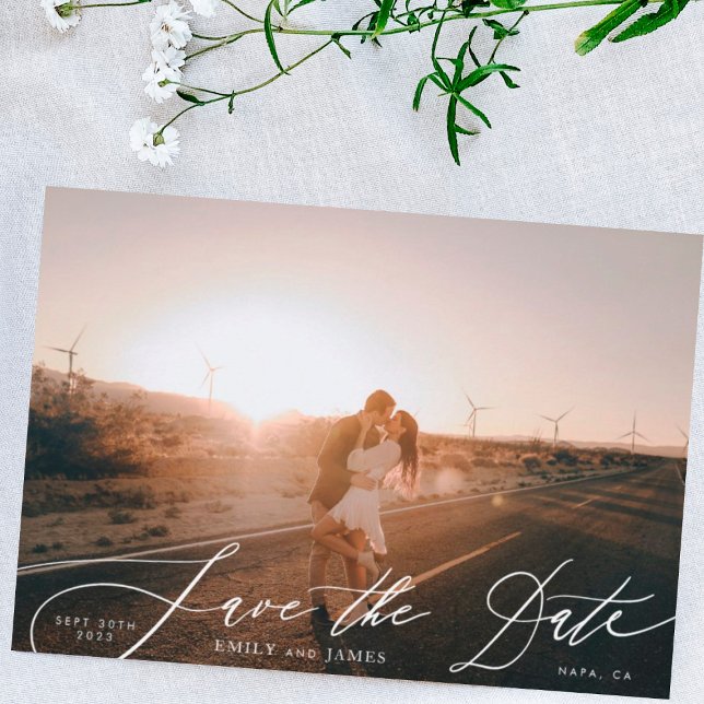 Reserve A Data Foto Simples Moderna Preta e Branca O Casamento (Criador carregado)