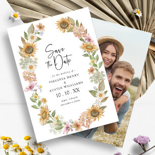 Reserve A Data Foto: Sunflower Save the Date Card