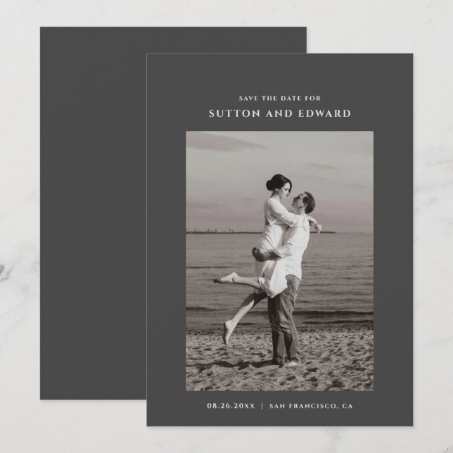 Reserve A Data Foto única muito minimalista (Frente/Verso)