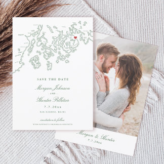 Reserve A Data Foto Verde do Caçador do Mapa do Bar Harbor Maine