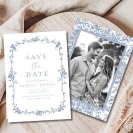 Reserve A Data Foto Vitoriana Floral Dusty Casamento Francês Azul