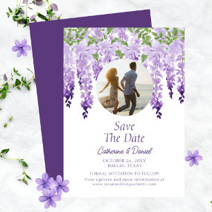 Reserve A Data Foto Watercolor Wisteria Floral Casamento