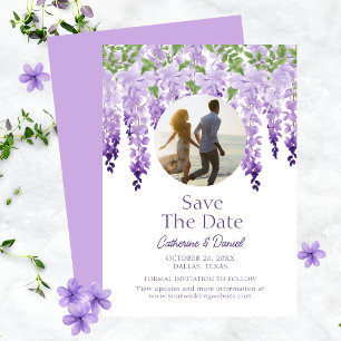Reserve A Data Foto Watercolor Wisteria Floral Casamento