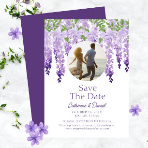 Reserve A Data Foto Watercolor Wisteria Floral Casamento