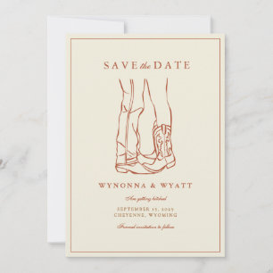 Reserve A Data Foto Western Rústico Moderno Save the Date 