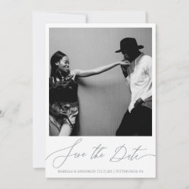 Reserve A Data Fotografia da caligrafia azul delicada