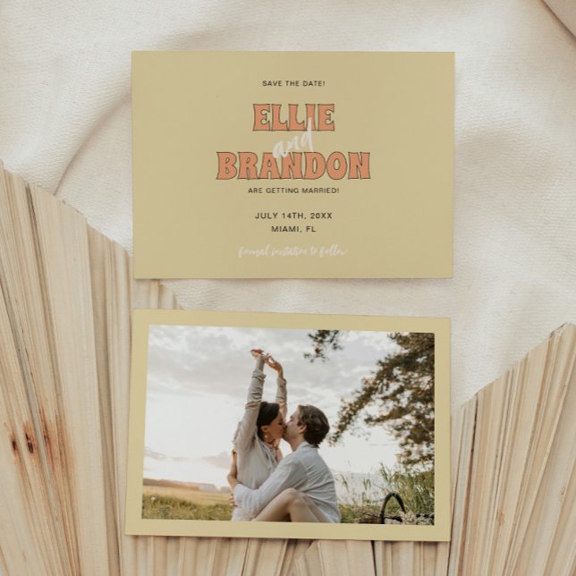 Reserve A Data Fotografia de casamento com letras em negrito retr (Criador carregado)