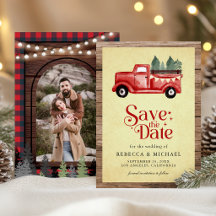 Fotografia de casamento de caminhão de Natal vinta