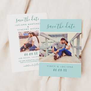 Reserve A Data Fotografia de casamento em azul aqua com letra man