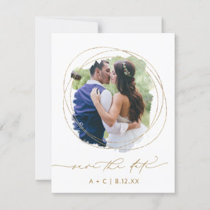 Reserve A Data Fotografia de Casamento Geométrica Verde Aquarela