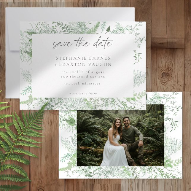 Reserve A Data Fotografia de Casamento Rústico com Samambaia em A (Criador carregado)