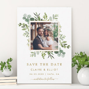 Reserve A Data Fotografia de Casamento Verde Dourado Botânico Sal