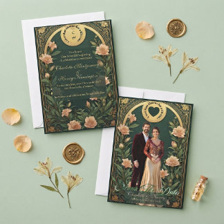Reserve A Data Fotomural de Noivado com Arco de Marfim Dourado Al