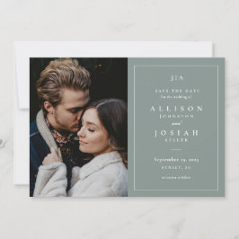 Reserve A Data Fotos de Casamento Clássicas com Monograma em Verd