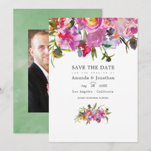 Reserve A Data Fotos De Casamento Com Aquarela De Peônias Rosa An