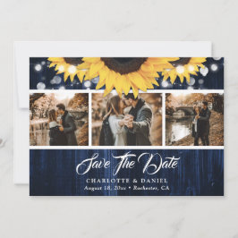 Reserve A Data Fotos de Casamento com Luzes de Madeira e Girassói