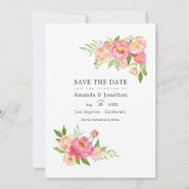 Reserve A Data Fotos de Casamento com Peônias em Aquarela de Prim