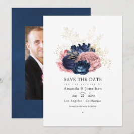 Reserve A Data Fotos de casamento com rosas vintage azuis e rosad