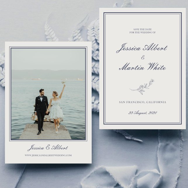 Reserve A Data Fotos de Casamento com Tema Botânico Azul de Praia (Criador carregado)