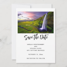 Fotos de casamento da cachoeira islandesa verde na